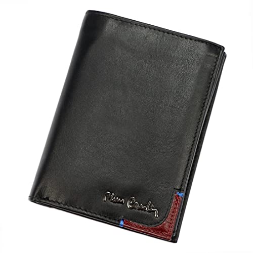 Pierre Cardin Herren-Geldbörse Elegant aus 100% Naturleder 9,5 x 13 x 3 cm für bis zu 8 Karten 2 Scheinfächer 1 Münzfach Riegelverschluss Schwarz und Rot Pierre Cardin Herren-Geldbörse Elegant aus 100% Naturleder 9,5 x 13 x 3 cm für bis zu 8 Karten 2 Scheinfächer 1 Münzfach Riegelverschluss Schwarz und Rot von Pierre Cardin