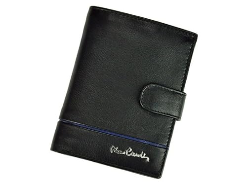 Pierre Cardin Herren-Geldbörse aus Sahara-Leder, Tilak15 326A, Schwarz + Blau, mit RFID-Schutz und Reißverschlusstasche, blau, M, Klassisch und elegant, mit einem Hauch von markantem Blau. von Pierre Cardin