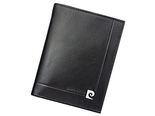 Pierre Cardin Herren-Geldbörse mit RFID-Stop aus 100% Naturleder 10,5X 12,7X 2,5 cm Für bis zu 10 Karten 2 Scheinfächer 1 Münzfach Gefaltet Farbe Schwarz von Pierre Cardin