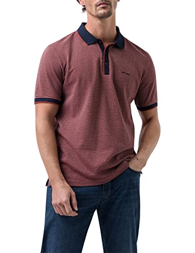 Pierre Cardin Herren Jacquard Polo Poloshirt, Chili Oil, 4XL von Pierre Cardin