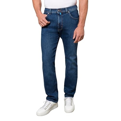 Pierre Cardin Herren Jeans He-Hose 5 Pocket Denim Stretch Denim | Männer Hose | Übergröße | Dark Blue Used 7001 6812 | 58 von Pierre Cardin
