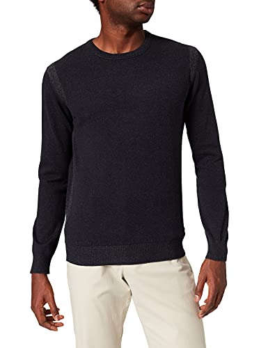 Pierre Cardin Herren Knit Crewneck Plated Pullover, Blue, S von Pierre Cardin