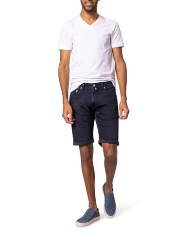 Pierre Cardin Herren Kurze Hose Lyon Bermuda | Männer Freizeit-Shorts | Tapered Fit | Blue/Black Buffies Washed | Blue/Black Buffies 8140 6803 | 33 von Pierre Cardin