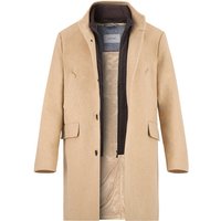 Pierre Cardin Herren Mantel beige Wolle unifarben von Pierre Cardin
