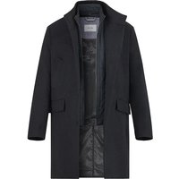 Pierre Cardin Herren Mantel grau Wolle unifarben von Pierre Cardin