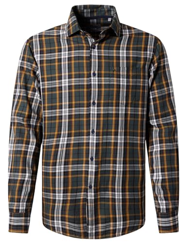 Pierre Cardin Herren Oberhemd Langarm Hemd | Männer Hemd | kariert | Modern Fit | Green Gables 5307 | M von Pierre Cardin
