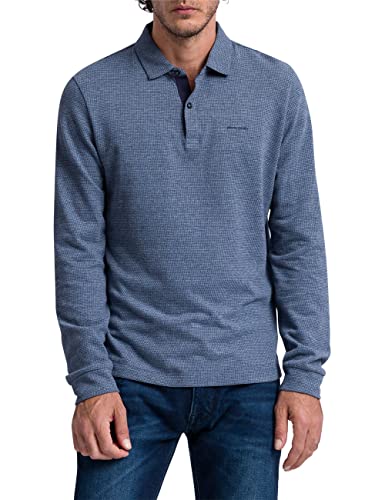 Pierre Cardin Herren Polo-Longsleeve, Black Iris, XXL von Pierre Cardin