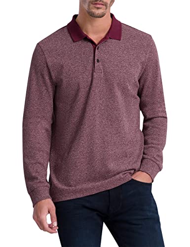 Pierre Cardin Herren Polo-Longsleeve, Tawny Port, XL von Pierre Cardin