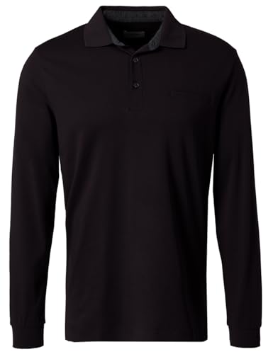 Pierre Cardin Herren Polo-Shirt Langarm Polo Longsleeve | Männer Polo-Hemd | 3 Knopf | Modern Fit | Schwarz 9000 | L von Pierre Cardin