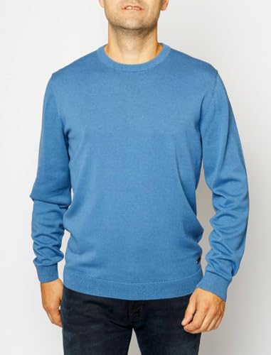 Pierre Cardin Herren Pullover Rundhals Strick RH | Männer Basic Strickpulli | Mordern Fit | Keine Washed | Federal Blue 5064 6101 | M von Pierre Cardin