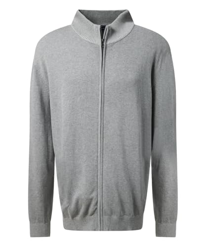 Pierre Cardin Herren Pullover Rundhals Strickjacke StKrgRV | Männer Basic Strickpulli | Mordern Fit | Sharkgray 5064 9102 | 38W - 32L von Pierre Cardin
