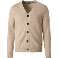 Pierre Cardin Herren Cardigan beige Wolle unifarben von Pierre Cardin