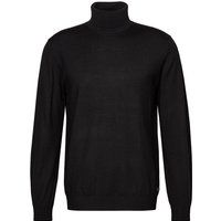 Pierre Cardin Herren Rollkragenpullover schwarz Merinowolle unifarben von Pierre Cardin