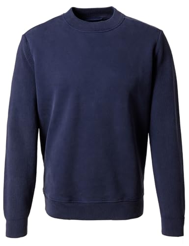 Pierre Cardin Herren Rollkragenpullover Sweat-Shirt Rundhals | Männer Sweatjacke | Stehkragen | hochgeschlossen | Reißverschluss | Modern Fit | Marine 6000 | L von Pierre Cardin