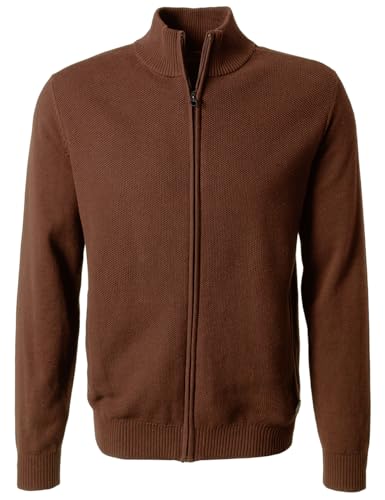 Pierre Cardin Herren Strickjacke Strickjacke Stehkragen Zip | Männer Basic Jacke | Stehkragen | hochgeschlossen | Reißverschluss | Modern Fit | Dark Earth 8216 | XL von Pierre Cardin