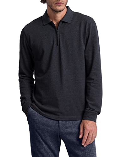 Pierre Cardin Herren Zip Polo-Longsleeve, Asphalt, 6XL von Pierre Cardin