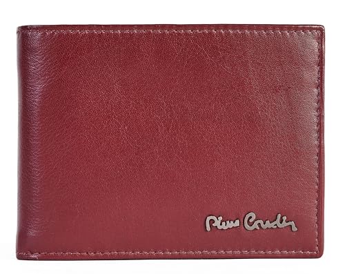 Pierre Cardin Herrengeldbörse, echtes Leder, Slim, Herren, klein, dünn, Geschenk, Geldbörse mit Geldbörse, Leder, Geldscheinhalter, Geldbörse für Jungen, bordeaux, Casual von Pierre Cardin