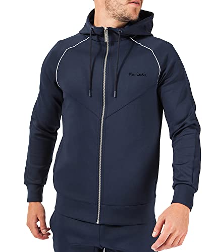 Pierre Cardin Hudson Herren Raglan-Kapuzenpullover mit durchgehendem Reißverschluss und Kontrasteinsätzen, navy, M von Pierre Cardin