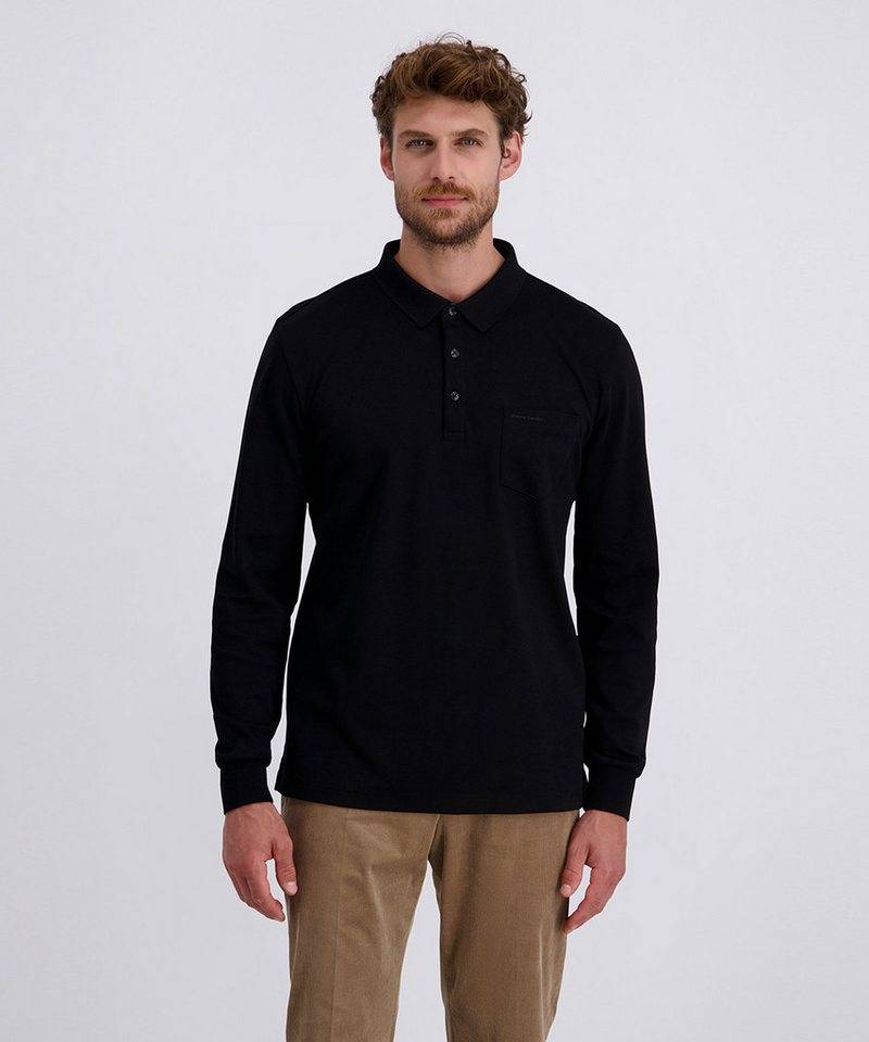 Pierre Cardin Langarm-Poloshirt Brusttasche mit Marken- Applikation von Pierre Cardin