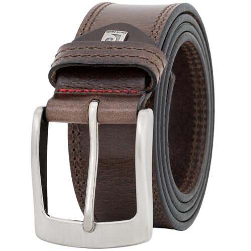 Pierre Cardin Leder-Gürtel Herren, Jeans-Gürtel Herren 40 mm breit, Gürtel Herren, Vollrindleder XL dunkelbraun, Size:100 von Pierre Cardin