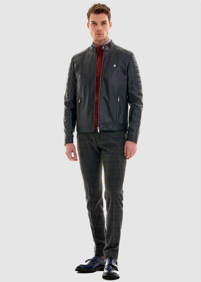 Pierre Cardin Lederimitatjacke im angesagten Biker-Stil von Pierre Cardin