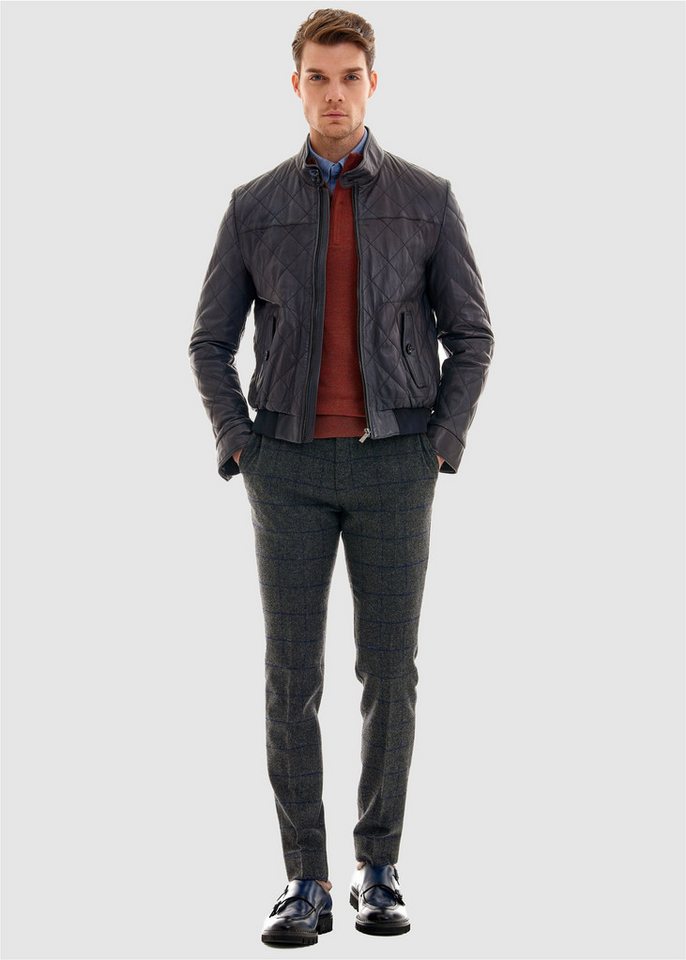 Pierre Cardin Lederjacke mit schickem Stepp-Muster von Pierre Cardin