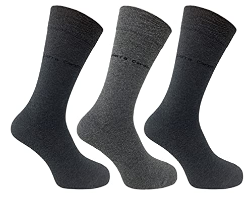 Pierre Cardin Mens 3 Pack Plain Socks - Grey von Pierre Cardin