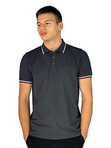 Pierre Cardin Herren-Poloshirt, klassische Passform, Umschlagkragen Gr. S, Charcoal Marl von Pierre Cardin