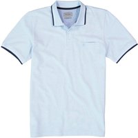 Pierre Cardin Herren Polo-Shirt blau Baumwoll-Piqué meliert von Pierre Cardin