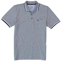 Pierre Cardin Herren Polo-Shirt blau Baumwoll-Piqué meliert von Pierre Cardin