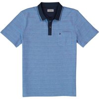 Pierre Cardin Herren Polo-Shirt blau Baumwoll-Jersey meliert von Pierre Cardin