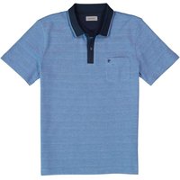 Pierre Cardin Herren Polo-Shirt blau Baumwoll-Jersey meliert von Pierre Cardin