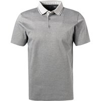 Pierre Cardin Herren Polo-Shirt grau Baumwoll-Jersey gestreift von Pierre Cardin