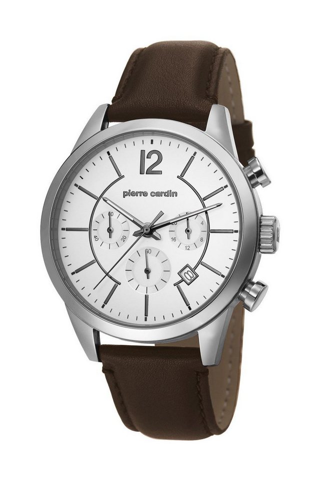 Pierre Cardin Quarzuhr Troca Chrono Edelstahl Lederband - PC106591F02 von Pierre Cardin