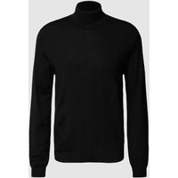 Pierre Cardin Rollkragenpullover aus Wolle in unifarbenem Design in Black, Größe M von Pierre Cardin