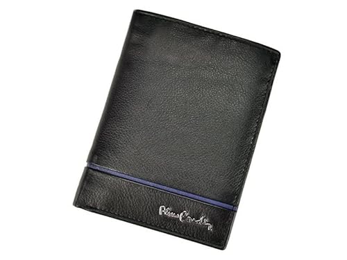 Pierre Cardin Sahara TILAK15 326 Herren Große Geldbörse Echtes Leder RFID-Schutz 9 Kartenfächer 2 Fächer 3 Fächer für Dokumente 9,8 x 13 x 3 cm Schwarz und Marineblau von Pierre Cardin