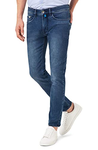 Pierre Cardin Straight Jeans für Herren, Dark Stone Blue Used, 34W x 32L von Pierre Cardin