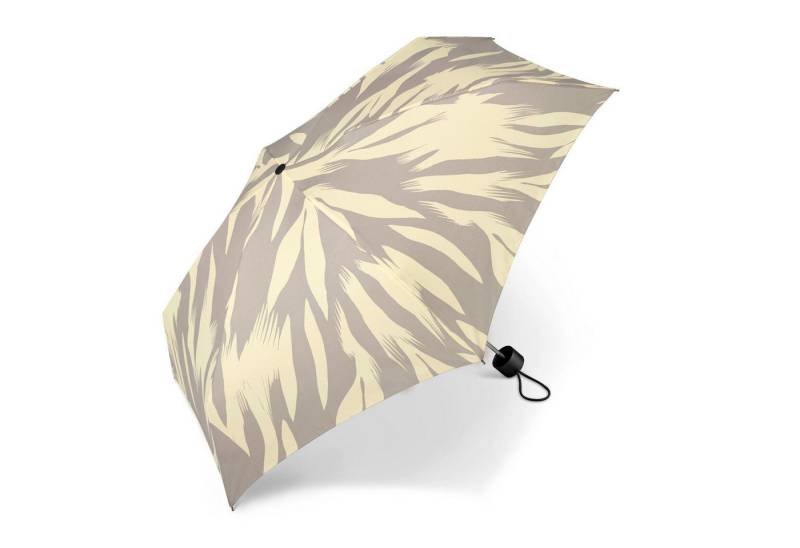 Pierre Cardin Taschenregenschirm Damen-Regenschirm – Elegantes Design & Kompaktes Packmaß, Creme-Töne, chardon wind, Blattmuster von Pierre Cardin
