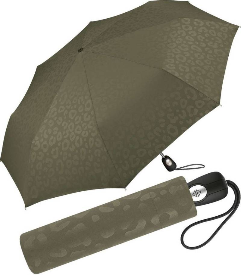 Pierre Cardin Taschenregenschirm schöner Damen-Regenschirm mit Auf-Zu-Automatik, ein Jaguarmuster, das bezaubert von Pierre Cardin