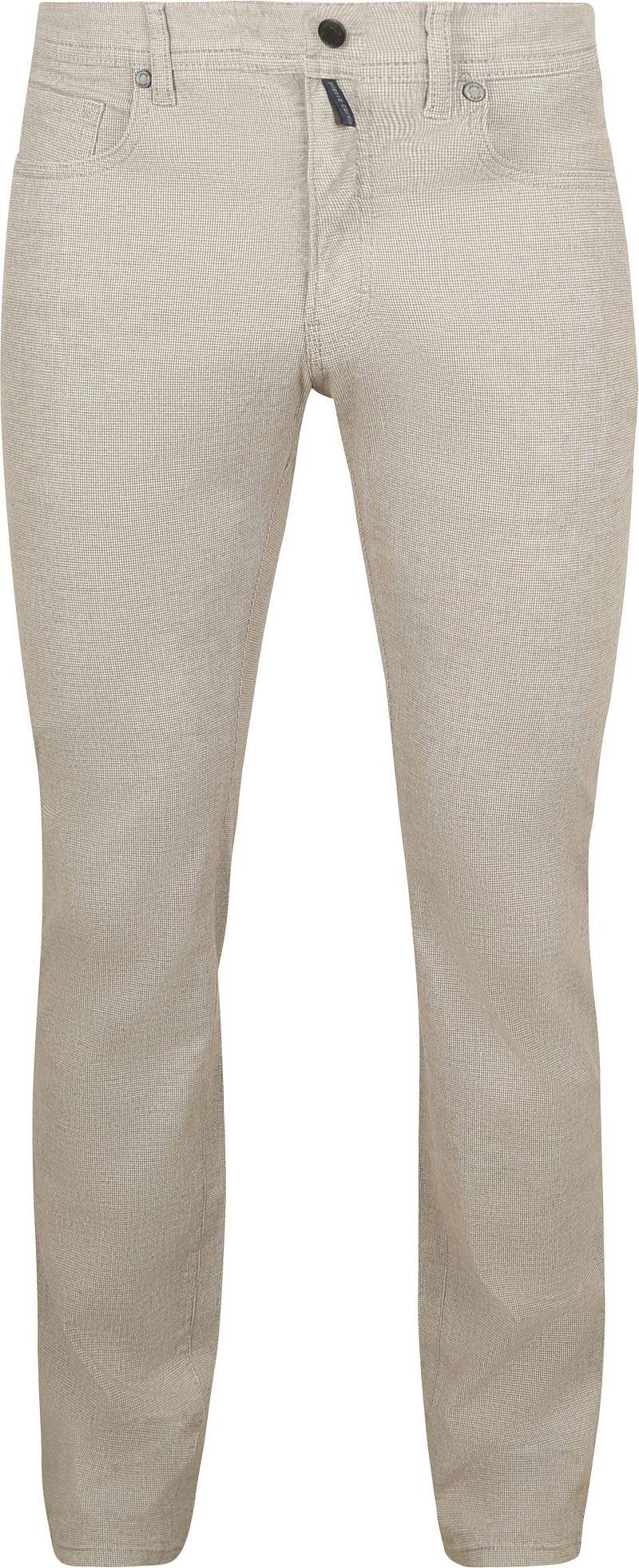 Pierre Cardin Trousers Lyon Tapered Druck Greige - Größe W 33 - L 34 von Pierre Cardin