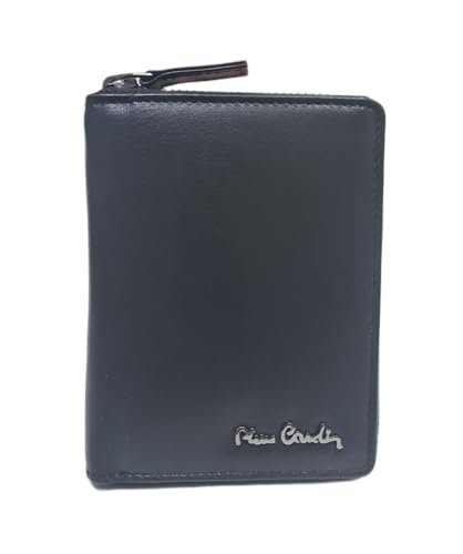 Pierre Cardin Vertikale Geldbörse aus echtem Leder mit Reißverschluss und Logo aus brüniertem Metall, 6 Kartenfächer, doppeltes Fach für Banknoten, Geldbörse, Größe 12 x 9,5,2 Art. 8818 b, Farbe von Pierre Cardin