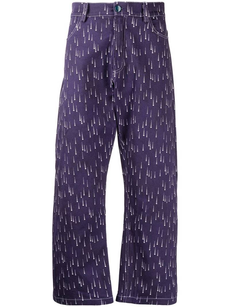 Pierre-Louis Mascia Cropped-Jeans mit Regentropfen-Print - Violett von Pierre-Louis Mascia