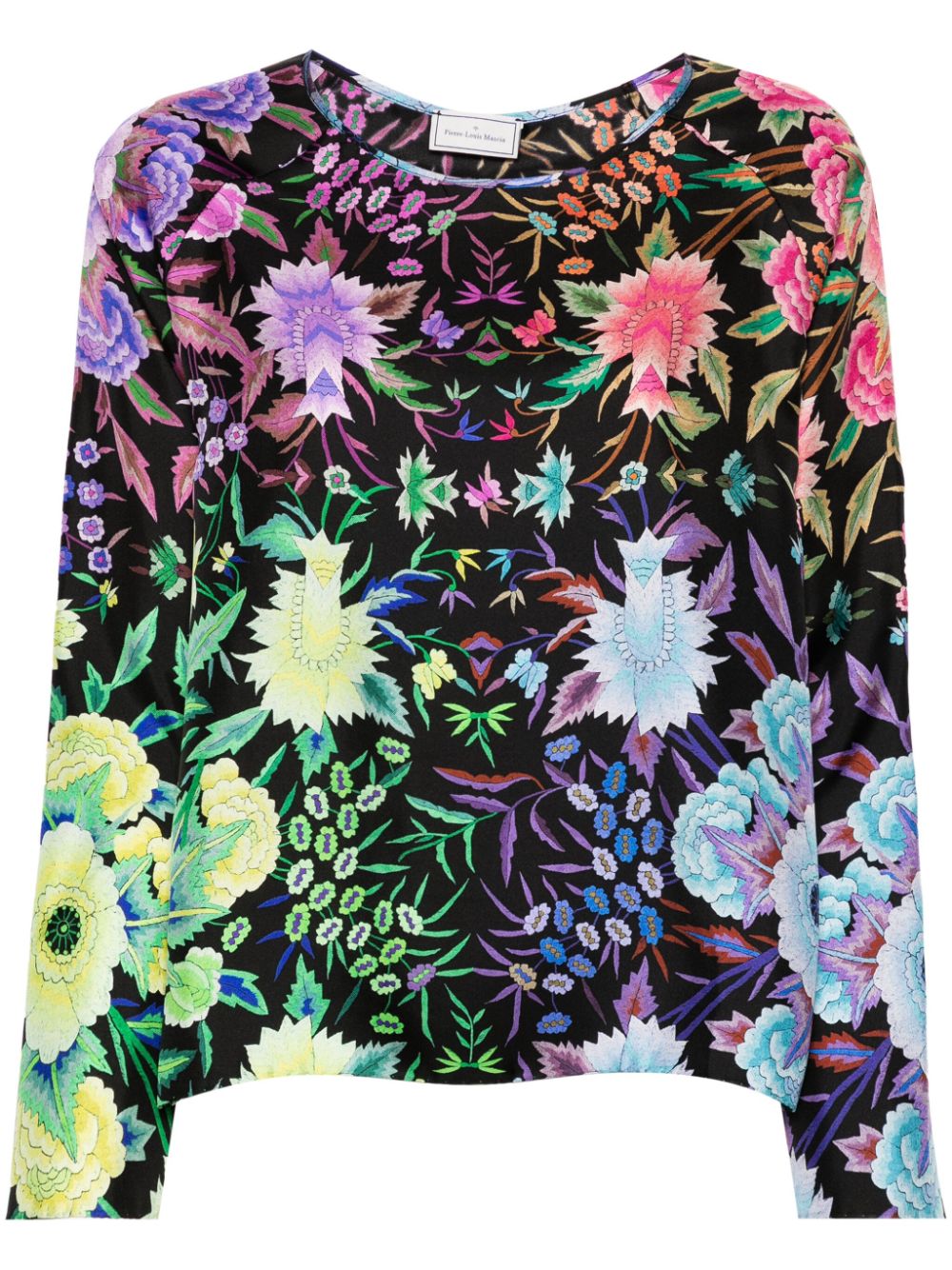 Pierre-Louis Mascia Seidenbluse mit Blumen-Print - Schwarz von Pierre-Louis Mascia