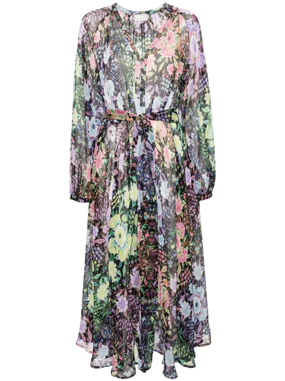 Pierre-Louis Mascia floral-print silk maxi dress - Schwarz von Pierre-Louis Mascia