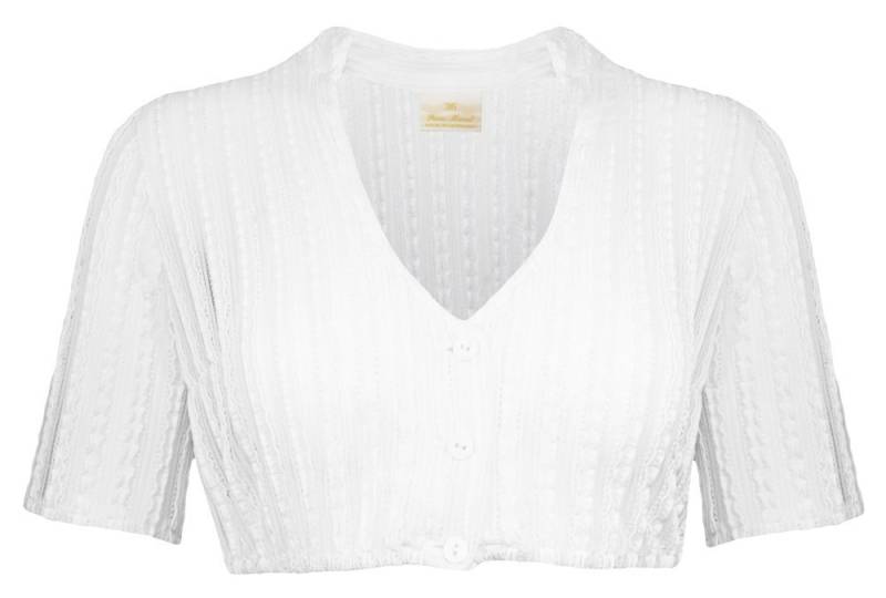 Pierre Marcel Die Bluse Dirndlbluse für Damen Halbarm Spitzenbluse "Liora" mit Stehkragen - Weiß von Pierre Marcel Die Bluse