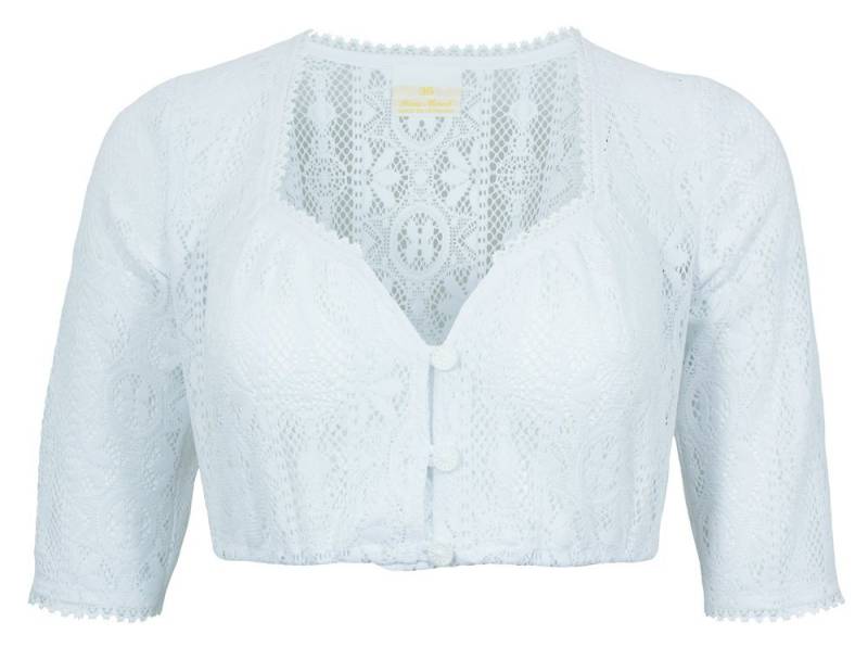 Pierre Marcel Die Bluse Dirndlbluse Halbarm Spitzen Bluse "Josy" mit Herzausschnitt - Weiß - Traditionell von Pierre Marcel Die Bluse