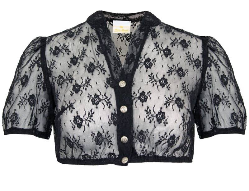 Pierre Marcel Die Bluse Dirndlbluse Transparente Damen Spitzen Bluse "Hailey" 7144 - Schwarz von Pierre Marcel Die Bluse