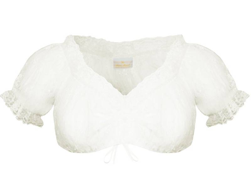 Pierre Marcel Die Bluse Dirndlbluse Transparente Kurzarm Damen Carmenbluse "Mila" mit Spitze 72302 - Creme von Pierre Marcel Die Bluse