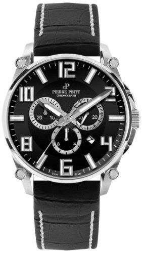 Pierre Petit Herren-Armbanduhr XL Le Mans Chronograph Quarz Leder P-827A von Pierre Petit