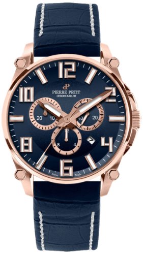 Pierre Petit Herren-Armbanduhr XL Le Mans Chronograph Quarz Leder P-827D von Pierre Petit